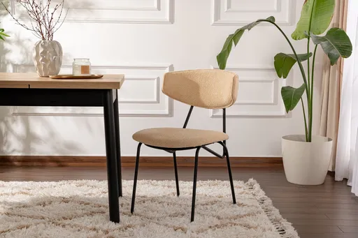 Set scaune 2 piese, Hanah Home, Nancy, Bej/Negru