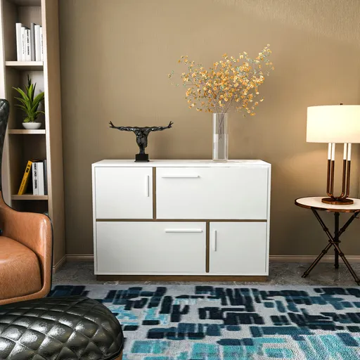 Consola, Hanah Home, Mares, 120x45x81.6 cm, Alb/Maro