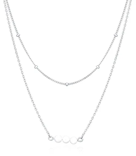 JVD Colier dublu din argint cu perle de apă dulce SVLN0392X61P145