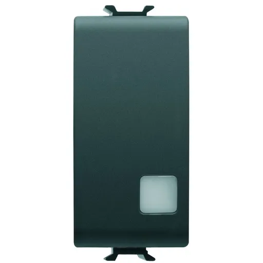 Intrerupator cu revenire+led 1 modul Gewiss Chorus GW12133, negru satin