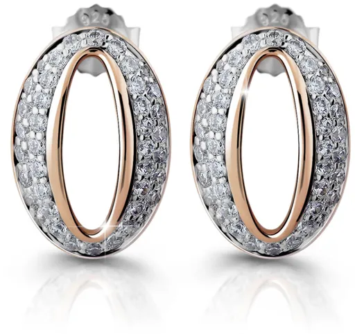 Modesi Cercei eleganți din argint de culoare bronz cu pietre de zircon M25007