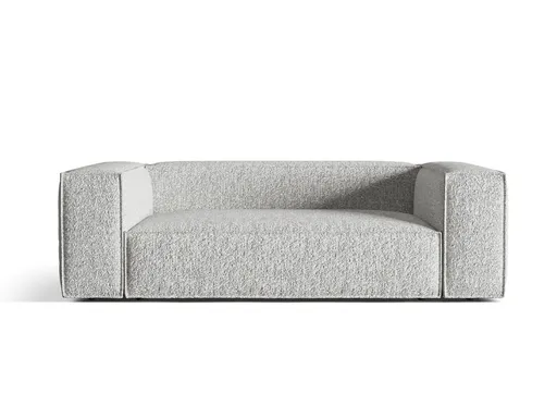 Canapea 3 locuri, Nuria-260, Micadoni Home, 210x110x72 cm, tesatura boucle, argintiu