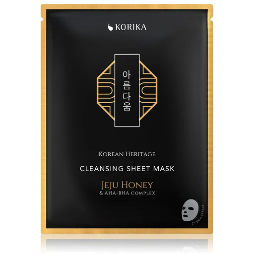 KORIKA Mască cu pânză de curățare cu miere Jeju și complex AHA, BHA Patrimoniul coreean (Cleansing Sheet Mask) 25 g