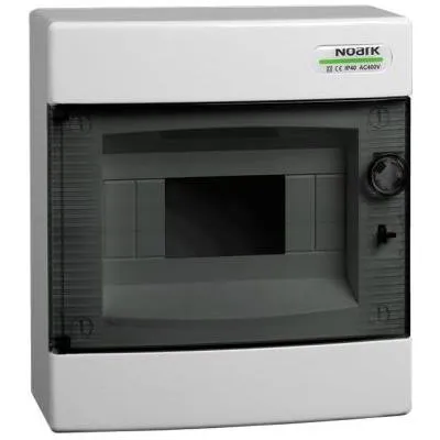 Cofret de distributie din plastic, montare aparenta , usa tranparenta, IP40, 1 rand, 8 module Noark PNS 8T ( 101497 )