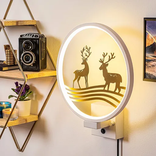 Aplica de perete, Opviq, 526SHD1160, Alb/Auriu