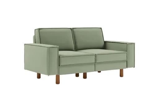 Canapea 2 locuri, Atelier del Sofa, 918CMF1219, Otel, Verde marin / Nuc