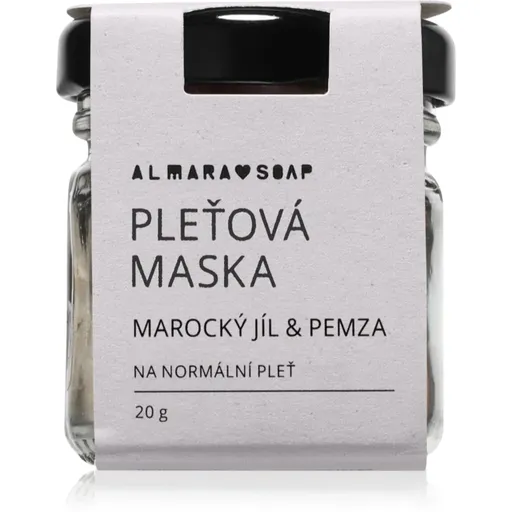 Almara Soap Face Moroccan Clay & Pumice masca pentur fata cu efect de peeling pentru piele normala 20 g