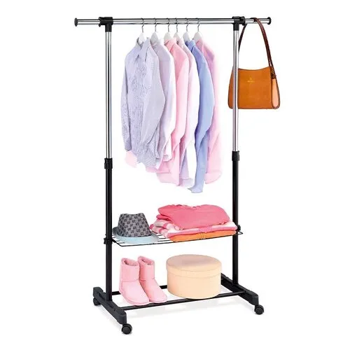 Suport de haine crom / negru, 84 x 165 cm