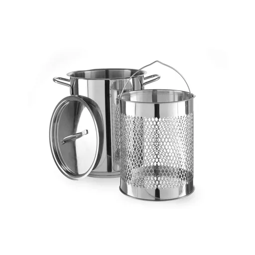 Set oala capac si cos pentru gatire la abur, otel inoxidabil 18/0,diamentru 160x(H)280 mm