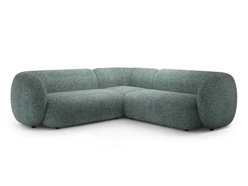 Coltar simetric 5 locuri, Kate, Micadoni Home, 252x252x76 cm, tesatura structurata, albastru melanj