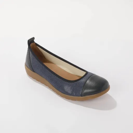 Balerini din piele cu inserții elastice