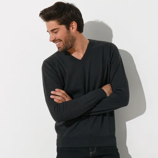 Pulover cu decolteu în V, 100% acril