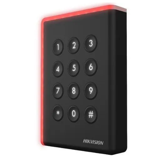 Cititor card cu tastatura Hikvision DS-K1108AMK, RS-485, Wiegand, Mifare 13.56 MHz, IP65