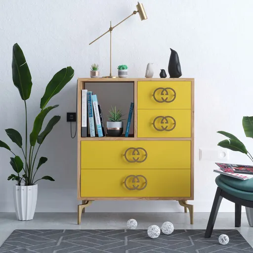 Dulap, Hanah Home, ELİN, 70x88.6x40 cm, Aur / Stejar