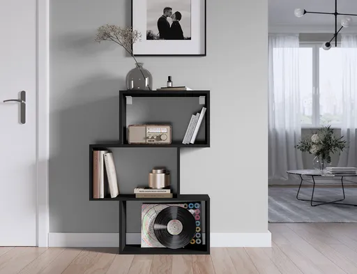 Raft de perete ELTAP, Evertti, 80x20x108 cm, PAL/PVC, negru