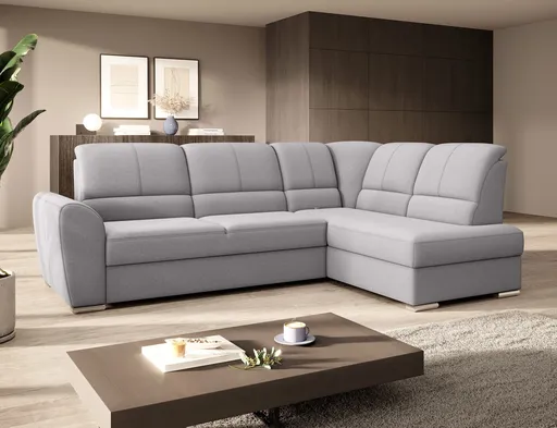 Coltar extensibil dreapta 3 locuri ELTAP, RT-04GO, Siber, 270x186x93 cm, lemn/poliester, gri deschis