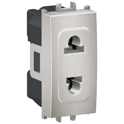 Priza 1 modul standard Euroamerican Schneider Easy Styl LMR5510004, argintiu