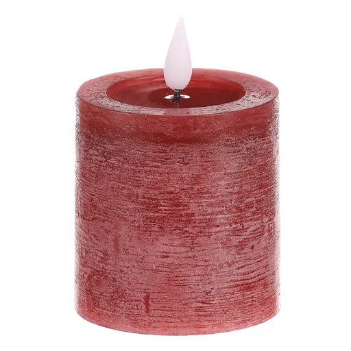 Lumânare cu lumină LED și cronometru, roșu,parafină, 10 cm, roșu