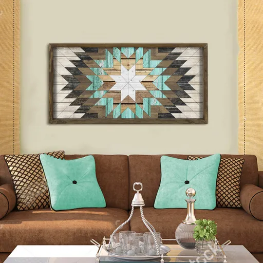 Tablou decorativ, TAH013, Imprimat UV, Maro / Gri / Alb / Albastru