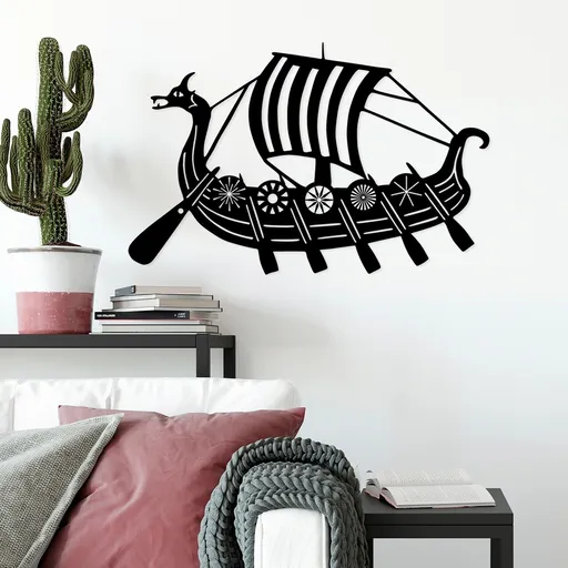 Decoratiune de perete, Viking, Dimensiune: 45 x 70 cm, Negru