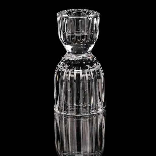 Sfeșnic de sticlă 10 cm pentru lumânare conică,transparent