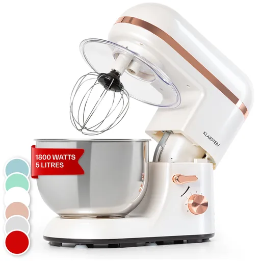 Klarstein Bella Elegance, robot de bucătărie, 2000 W, 1,7 HP, 6 nivele, 5 litri, alb