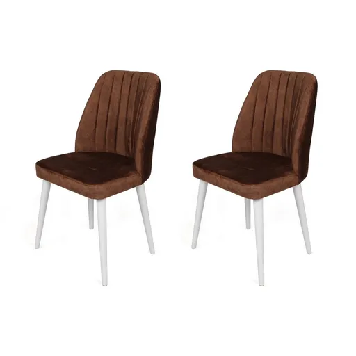 Set de scaune de sufragerie Alfa Brown and White,2 buc.
