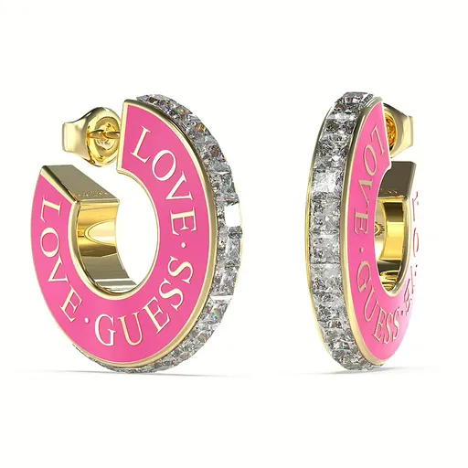 Guess Cercei la modă placați cu aur cu zircon Love Guess JUBE04083JWYGFCT/U