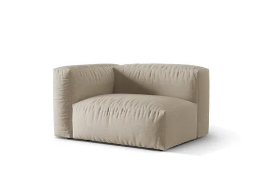 Modul stanga pentru canapea, 1 loc, Martina-169, Micadoni Home, 121x106x75 cm, tesatura structurata catifelata, bej deschis