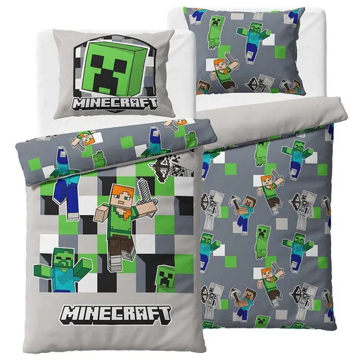 Lenjerie de pat pentru copii MinecraftDescoperă-ți lumea, 140 x 200 cm, 70 x 90 cm