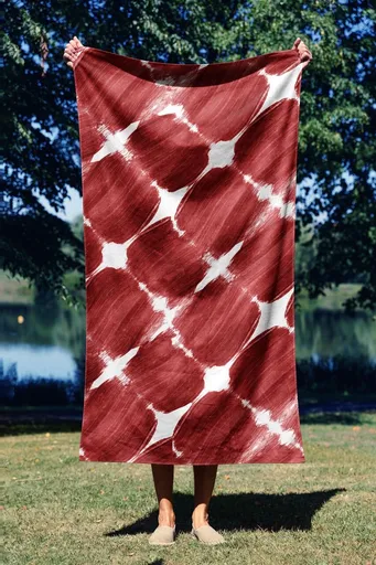 Prosop de plaja, L'essentiel Maison, Red Muscle 90, 90x150 cm, Multicolor