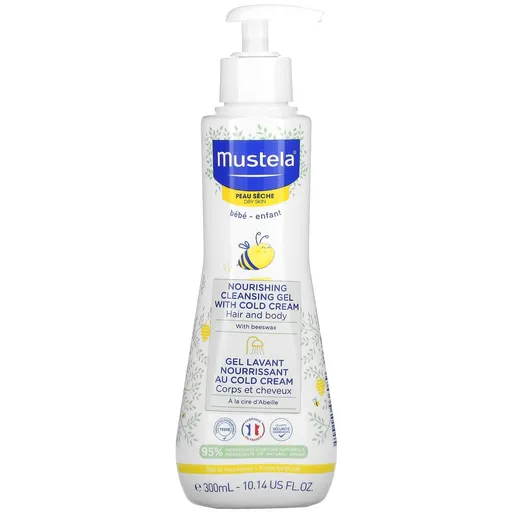 Mustela Gel nutritiv de curățare pentru copii cu ceară de albine pentru pielea uscată (Nourishing Cleansing Gel with Cold Cream) 300 ml
