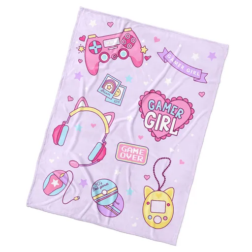 Pătură pentru copii BedTex Gamer Girl, 130 x 170cm