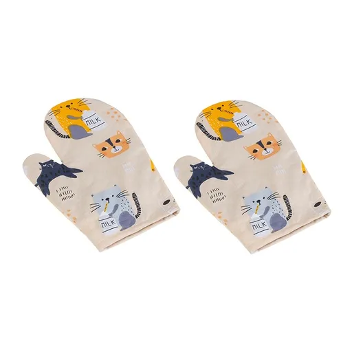 Mănușă de bucătărie Bellatex pisică bej, 28 x 18 cm, 2 buc