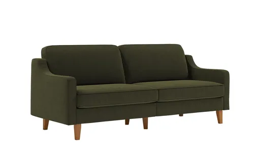 Canapea 3 locuri, Atelier del Sofa, 918CMF1156, Otel, Verde ulei / Nuc