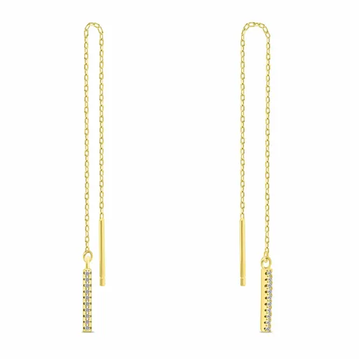 Brilio Silver Cercei lungi cu lănțișor cu zirconii EA1007Y