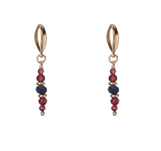 Alisia Cercei lungi, placați cu aur, cu safir și granate AL5236.01.000