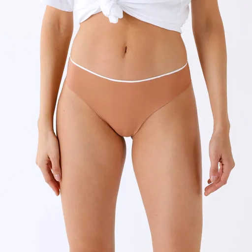 Set de 2 chiloți midi fără cusături cu talie înaltă din microfibră