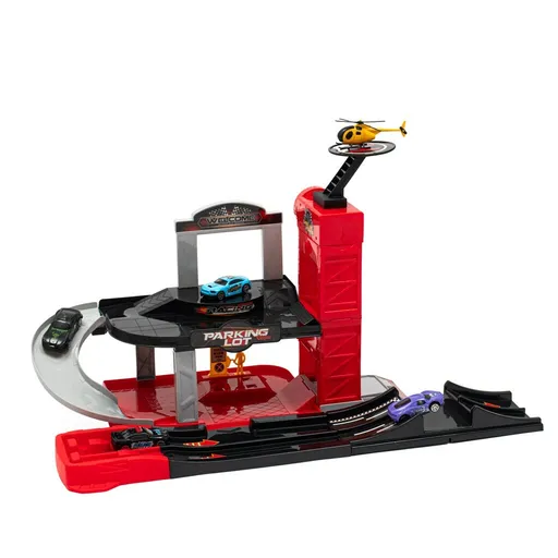 Baby Mix Garaj pentru copii cu elicopter, 60 x 33x 29 cm