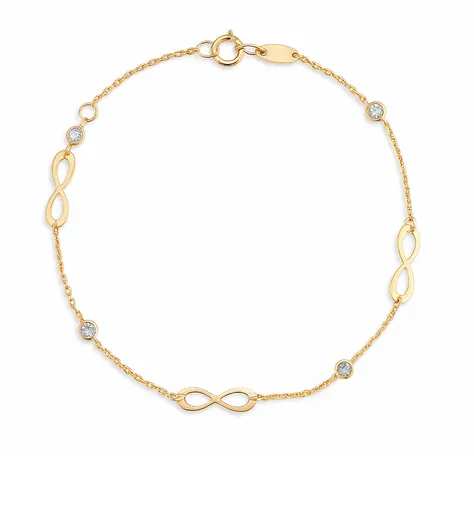 Brilio Brățară fermecătoare din aur galben, model „Infinit” 14/774.631ZIR Esp