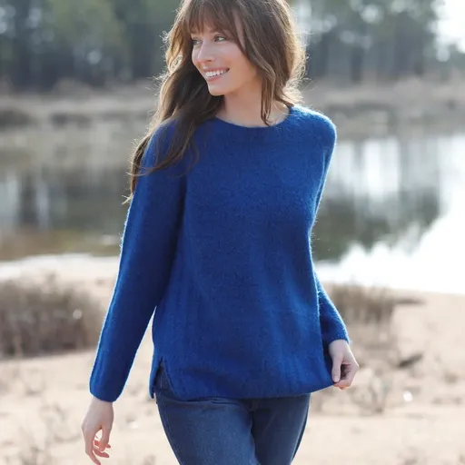 Pulover cu gât rotund din poliester reciclat (1)