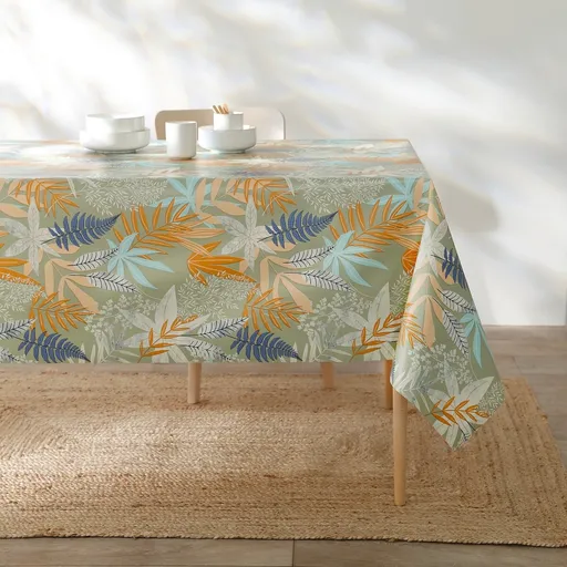 Față de masă cerată cu imprimeu de frunze