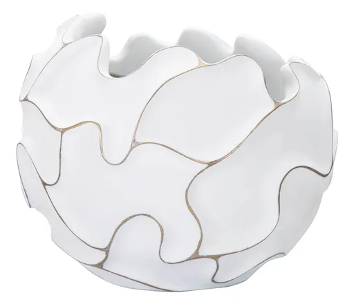 Ghiveci, Lines, Mauro Ferretti, Ø44 x 37 cm, polirasina, alb antic