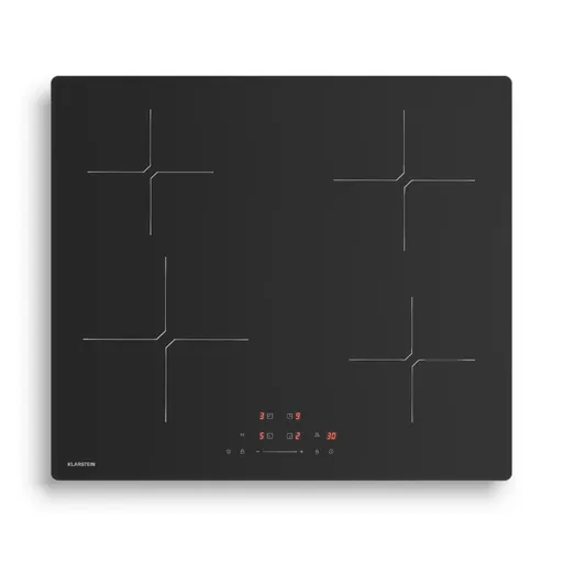Klarstein Plită cu inducție PowerGlide | suprafață rezistentă la zgârieturi | 4 zone de gătit | 7400 W | 60 cm