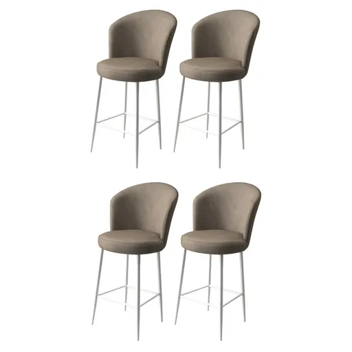 Set de scaune de bar Fora Cappuccino and White, 4buc., cafeniu, 4 buc
