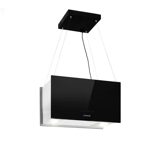 Klarstein Kronleuchter L, hotă tip insulă, 60 cm, evacuare 590 m³/h, LED, touch, negru