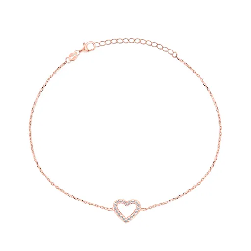 Brilio Silver Brățară fermecătoare din bronz cu inimioară BRC39R