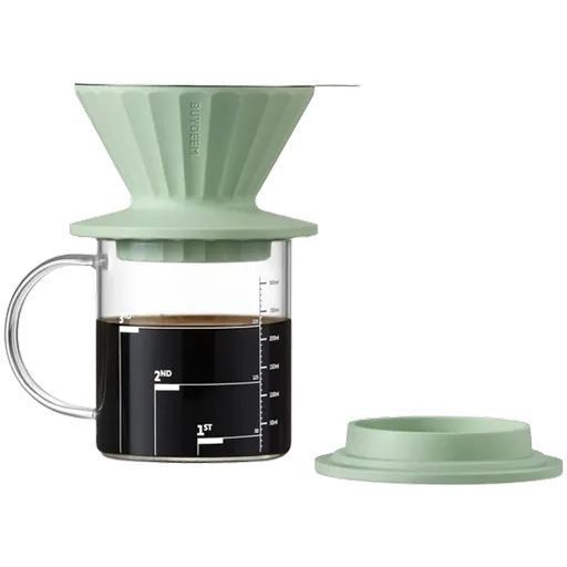 Cana cu filtru de cafea Buydeem CD1024-CG, 300 ml, Sticla borosilicata, Otel inoxidabil, Verde