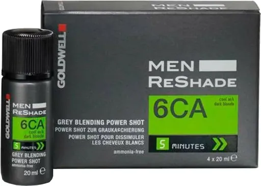 Goldwell Spumă de tonifiere pentru acoperirea părului gri Men Reshade (6CA Ash Cold / Dark Blonde) 4 × 20 ml