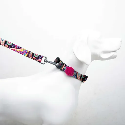 Lesă pentru câini, Paws & Whiskers, Paisley Small, Poliester, Multicolor